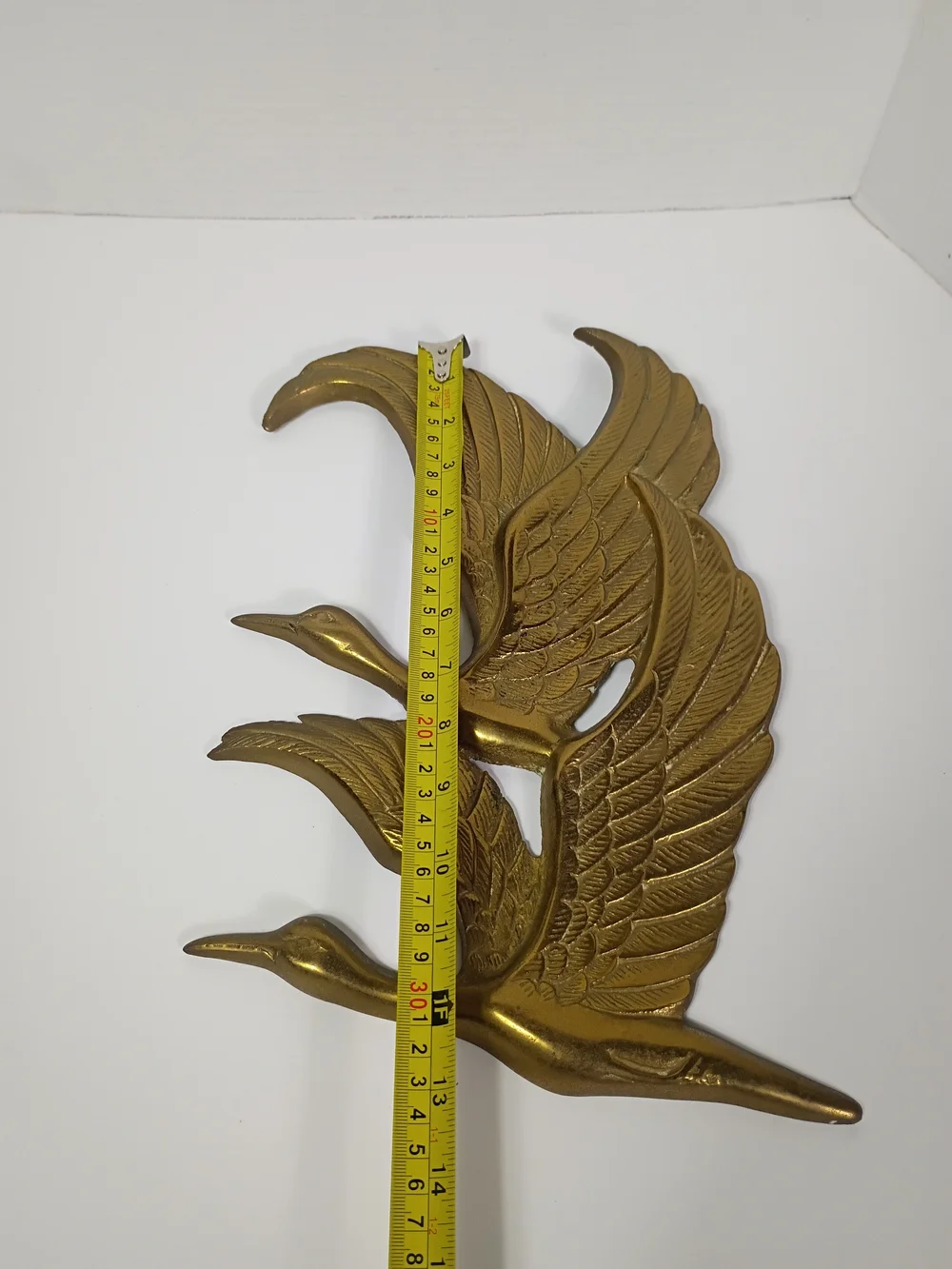 Vintage Large Brass Flying Geese Wall Art / Brass Wall Art/ Retro Décor Art